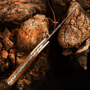 Cuchillo Plegable de Acero de Damasco Hecho a Mano, Cuchillo de Bolsillo de Damasco para Acampar al Aire Libre, Cuchillo Plegable de Damasco Personalizado - Product Image 3