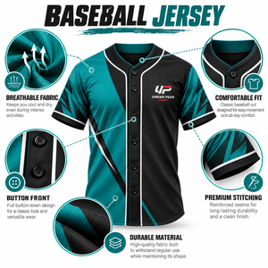 Camiseta de Béisbol Moderna con Gráficos Impresos por Sublimación, Combinaciones de Colores Vibrantes y Estilo Atlético para Equipos de Béisbol Personalizados - Product Image 6