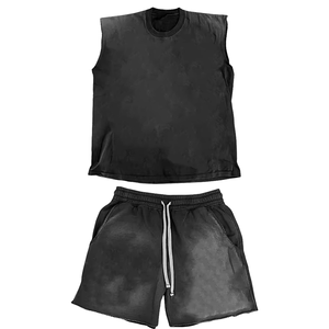 Nuevo Conjunto Deportivo de Otoño para Hombre, Camiseta Deportiva de Manga Corta, Pantalones Cortos de Entrenamiento, Tejido de Punto, Bordado, Transpirable, para Fitness, Running, Casual - Product Image 1
