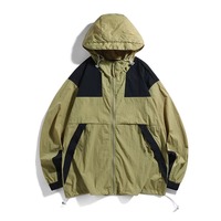 Veste coupe-vent printemps-automne respirante pour homme, vêtement de sport d'extérieur, manteau fin à capuche, logo personnalisé, MOQ flexible, fournisseur OEM