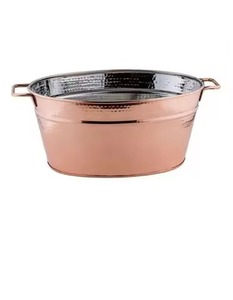 Durable Metal Ice Beverage Tub Stainless Steel Party <b>Cooler</b> Bucket Wine Beer Chiller Tub <b>Table</b> Use - Product Image 6