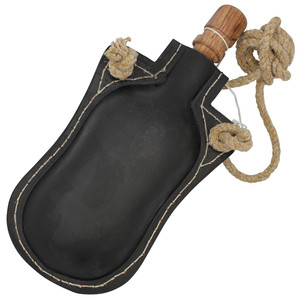 100% Handmade Dark Brown Medieval Leather Bottle Historical Genuine Leather Drinking Canteen for Viking - Product Image 1