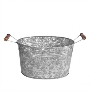 Bac à boissons galvanisé de qualité supérieure, grand seau à glace ovale en métal pour les fêtes, refroidisseur de vin, bière et boissons avec poignées, au meilleur prix - Product Image 5
