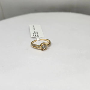 Bague moderne pour femme en or 9 carats avec diamant naturel couleur HI pureté SI 0,36 ct plaqué rhodium luxe 2,48 g de poids brut - Product Image 1