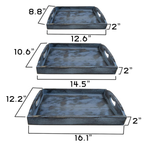 Lot de 3 plateaux en bois de pin fabriqués à la main pour gâteau fruits fromage thé ou café service idéal pour la cuisine salle à manger ou salon utilisation - Product Image 3