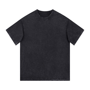 Men's O-Neck Regular Sleeve 100% Cotton Heavyweight (280g) <b>Silk</b> Screen Printed Solid Color Vintage Style Loose Fit T-Shirt - Product Image 2