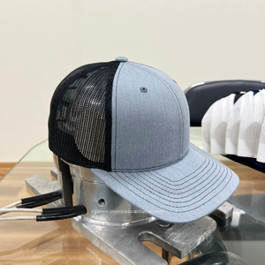 INJAE Blank Structured 6 Panel Trucker Mesh <b>Hat</b> Custom Logo Embroidery Patches OEM Private Label Tag Multi Color Business Cap - Product Image 4