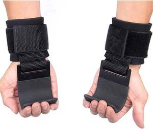 Wholesale Gym Fitness <b>Training</b> Hooks <b>Weight</b> Lifting Grip Hooks Wrist Support Straps Black Weightlifting Hook for Unisex - Product Image 5