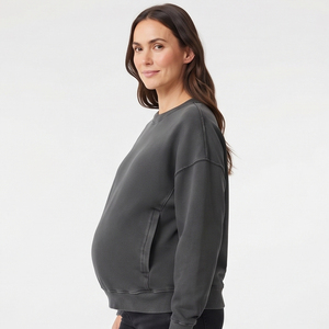 100% Cotton Fleece Breastfeeding Sweatshirts Ladies Crew Neck Nursing Maternity Sweatshirt Women Winter Breastfeeding Sweatshirt - Product Image 2