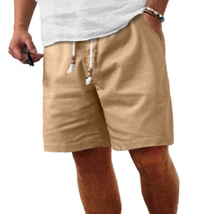 กางเกงขาสั้นผ้าฝ้ายย้อมสีสไตล์วินเทจสำหรับผู้ชาย  แบบเรียบ  ทรงสตรีทแวร์  ปักลายขาดๆ  สำหรับฉัน - Product Image 1