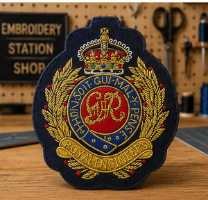 ROYAL ENGINEER Patch brodé en dentelle de haute qualité, à coudre, badge en tissu circulaire, design de luxe pour vêtement - Product Image 3