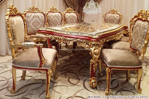 Fabricante de Mesas de Comedor Talladas en Madera de Teca para el Hogar, Villa Real, Juego de Mesa de Comedor Pulido de Alto Brillo, Elegante Juego de Mesa de Comedor, Reino Unido - Product Image 5