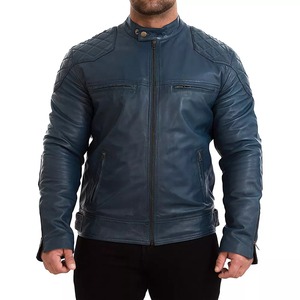 High Quality <b>Men's</b> Stand Collar Leather <b>Jacket</b> Motorcycle Lightweight Faux Leather Outwear <b>Jacket</b> <b>for</b> <b>Men</b> - Product Image 1