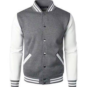 Veste universitaire, veste décontractée à blocs de couleur boutonnée pour homme, pour l'école, le baseball, OEM, vestes universitaires unisexes de haute qualité pour homme - Product Image 1