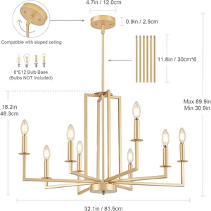 Wholesale Brushed Nickel Orb Chandelier Bulk Silver <b>Globe</b> Pendant <b>Light</b> Factory Price Retro Candle Hanging Lamp - Product Image 5