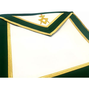 Insignias Masónicas 3D Bordadas Personalizadas de la Marca Master Mason, con Ribete Verde, Blanco y Dorado, Estilo Clásico, Forma de Logia, Accesorio Ceremonial - Product Image 6