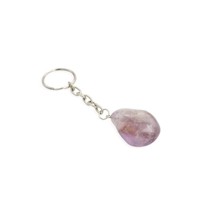 Porte-clés en cristal de haute qualité, améthyste roulée, pierre naturelle, cadeaux pour femmes, vente en gros - Product Image 1