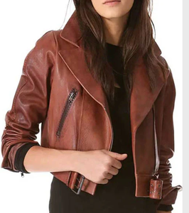 Chaqueta de Cuero Nueva a la Moda para Hombre y Mujer, Chaqueta de Cuero Marrón Resistente al Viento, Estilos Personalizados, Chaqueta de Cuero Charlotte Burnt Multiple 2006 - Product Image 1
