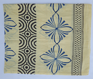 Hand Block Print Cotton <b>Sarong</b> Yellow Blue Beach Wrap Boho Pareo Cover Up Handmade Indian Scarf Summer Swimwear Wrap Resort - Product Image 5