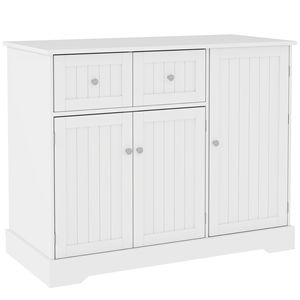 Boîte à litière pour chat blanche de 39 po x 18 po x 31,5 po avec tiroirs de rangement, kit anti-basculement, maisons et meubles pour animaux de compagnie - Product Image 1