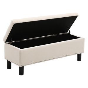 Cuscino imbottito da camera da letto con bottone a ciuffo in spugna resistente ad alta densità con rivetto in lino Beige mobili da soggiorno - Product Image 6