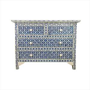 Luxury 3-Drawer Bone Inlay Chest <b>Black</b> <b>Bedside</b> Night Stand for Bedroom or Warehouse Unique Home Living Room Dresser Cabinet - Product Image 1