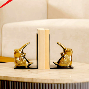 Good Quality Silver Aluminum Sculpture for Bookends Decoration Tabletop Aluminum Bookend for Office Decoration - Product Image 1