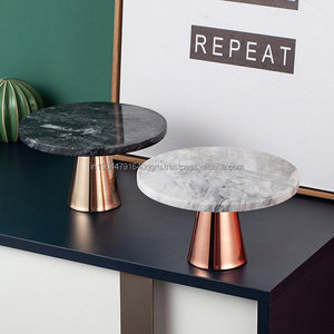 Best Handcrafted Large Brass Cake Stand with Black <b>Top</b> Marble and <b>Rose</b> Gold Finished Used for Party Wedding Table Decoration - Product Image 5