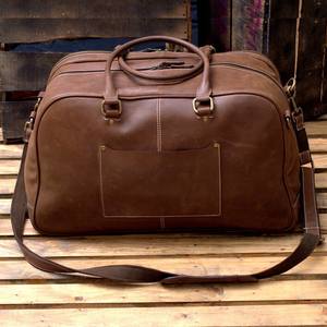 Bolsa de Viaje de Cuero Estilo Vintage, Bolsa de Fin de Semana para Hombre y Mujer, Gran Capacidad, Ligera y Portátil - Product Image 1