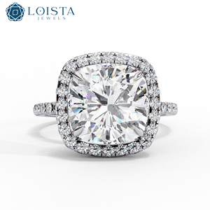 High Quality Solid Gold 14K/18K IGI Certified CVD <b>Cushion</b> Cut Lab Grown Diamond Solitaire Ring Unisex Wedding - Product Image 1