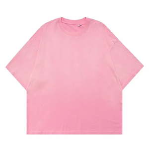 Camiseta de Manga Corta con Cuello Redondo, Color Verde Degradado, Talla Grande, para Hombre, Estilo Casual, Tejida, Lisa - Product Image 3