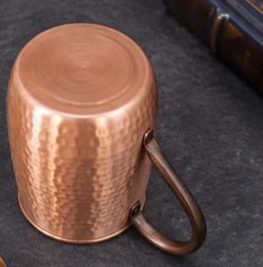Mug isotherme en cuivre pur martelé Heritage avec poignée soudée, style vintage, finition polie, écologique, pour la maison - Product Image 2