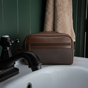 Trousse de Toilette Homme Grande Capacité en Toile Vintage avec Fermeture Éclair, Portable pour Maquillage et Articles de Rasage - Product Image 4