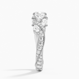 Anillo BOJ 04 con Corte Cojín, Plata 925, Diamante Camelia Grande y Baño de Rodio, Anillo de Boda con Moissanita de 2ct, Color D, VVS1, Certificado GRA - Product Image 3