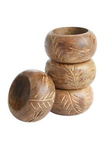 Ensemble d'anneaux de serviette en bois de qualité supérieure avec un design naturel fait à la main pour une décoration élégante de la table à manger - Product Image 5
