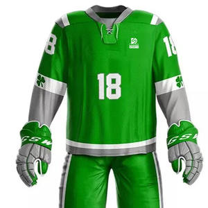 Uniforme de hockey sur glace imprimé au design très populaire, meilleure qualité, nouvelle arrivée, personnalisable pour adultes, 100% polyester, faible MOQ - Product Image 4