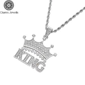 Charm_Jewells <b>King</b> <b>Crown</b> Pendant 925 Silver 22K Gold Plated Bezel Set Moissanite IGI Certified Hiphop Men's Gift Jewelry - Product Image 4