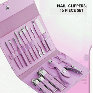 <b>Manicure</b> Set Pedicure <b>Kit</b> Stainless Steel Nail Clippers <b>Kit</b> Factory Wholesale Nail Care Set with PU Leather Case - Product Image 5