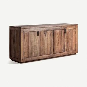 Modern Luxury Nordic Solid Wood <b>Sideboard</b> with Fluted Tambour Doors Brass Legs Durable Farmhouse Dining <b>Storage</b> Cabinet 5 Ft+ - Product Image 1