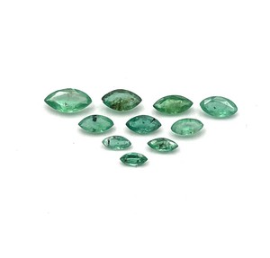 Lot de pierres précieuses en émeraude de Zambie, taille marquise, facettées, 2-6 mm, émeraude verte naturelle pour la fabrication de bijoux - Product Image 4