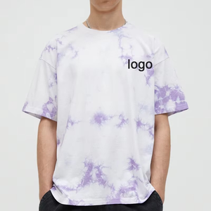 เสื้อยืดผู้ชายพรีเมียมลายไทไดโลโก้สั่งทำพิเศษ ผ้าคอตตอนหนา 100% ทรงโอเวอร์ไซส์ สไตล์สตรีทแวร์ สีดำและขาว พิมพ์ลายคลาวด์แบบฟอกสี - Product Image 3