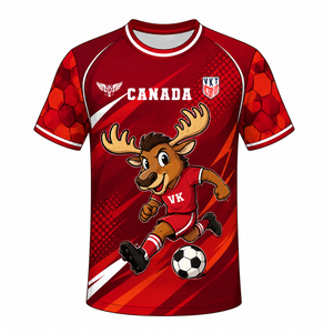 Camiseta de Fútbol Sublimada Estilo Alemán en Negro, Rojo y Dorado, Transpirable, para Aficionados al Fútbol - Product Image 3