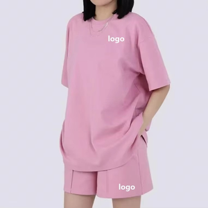 Ensemble 2 pièces en tricot pour femmes, col rond, coupe ample, décontracté, printemps-été, usage quotidien, avec poche - Product Image 1
