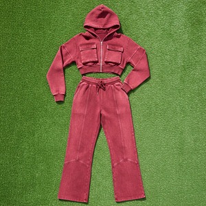 Conjunto Deportivo Casual con Capucha de Forro Polar de Alta Calidad para Mujer, Diseño Personalizado con Impresión de Logotipo, Nuevo y Moderno - Product Image 4