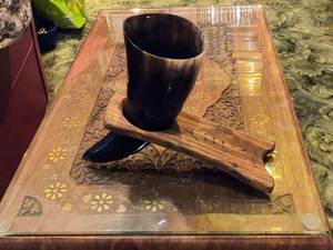 ถ้วยเขาควายธรรมชาติทำมือตกแต่งแบบชนบทมีสายหนังขัดเงาทนทาน - Product Image 6