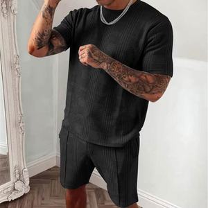 Conjunto de Pantalones Cortos y Camiseta de Verano de Alta Calidad, en Oferta, de Algodón, Personalizado, Estilo Jogger, Talla Grande, con Estampado Tartán, para Hombre - Product Image 3
