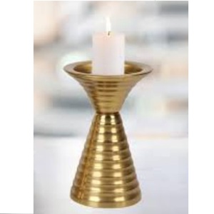 Support de bougie en métal doré tendance pour la décoration de mariages, fêtes, hôtels et restaurants, fourni par l'Inde - Product Image 1