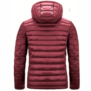 Veste matelassée unisexe en gros, personnalisable avec logo brodé, imperméable, écologique, à capuche, pour l'extérieur, décontractée - Product Image 3