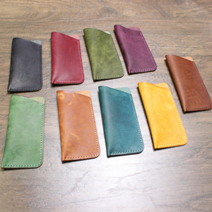 Luxury Genuine Leather <b>Glasses</b> Sleeve Slim Handmade Cowhide Pouch Vintage <b>Reading</b> Spectacles Protector <b>Case</b> LGC-0163 - Product Image 1