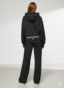 Sudadera con capucha pesada con cremallera para hombre RANZIA OEM ODM, diseño personalizado, lavado ácido, efecto desgastado, pedrería, DTG, estilo vintage - Product Image 2